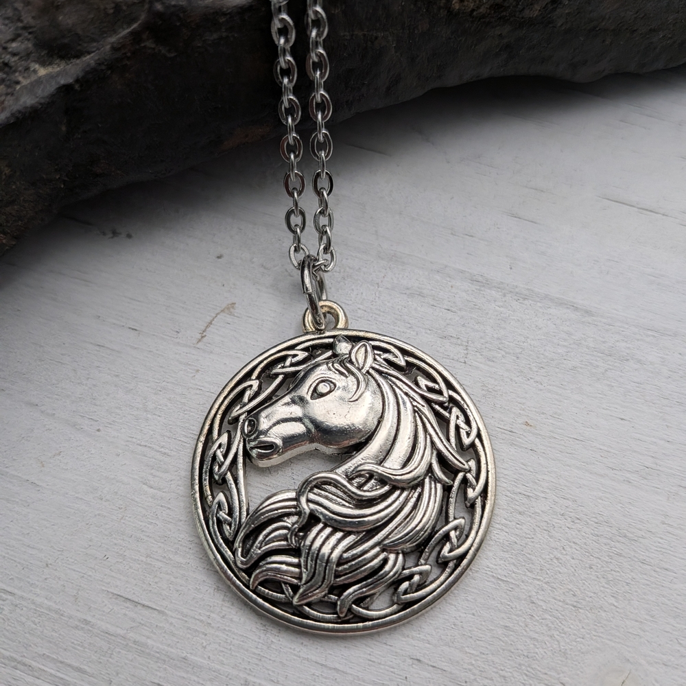 Silver Horse Pendant Necklace - Picture 4 of 4